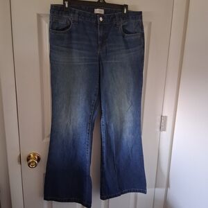PacSun Dark Blue Wide-Leg Flare Jeans